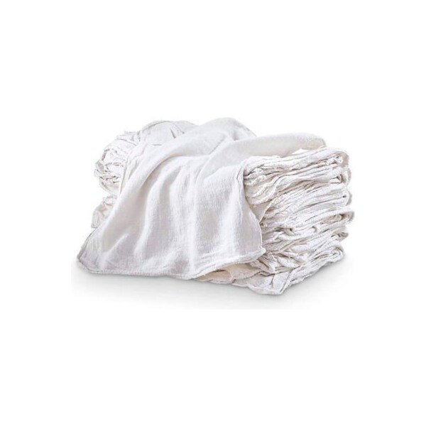 R & R Textile Mills Inc Pro-Clean Basics Sanitized Anti-Bacterial Woven Wiping Cloth Rags, White, 4 lbs. - 99821 - 99821
