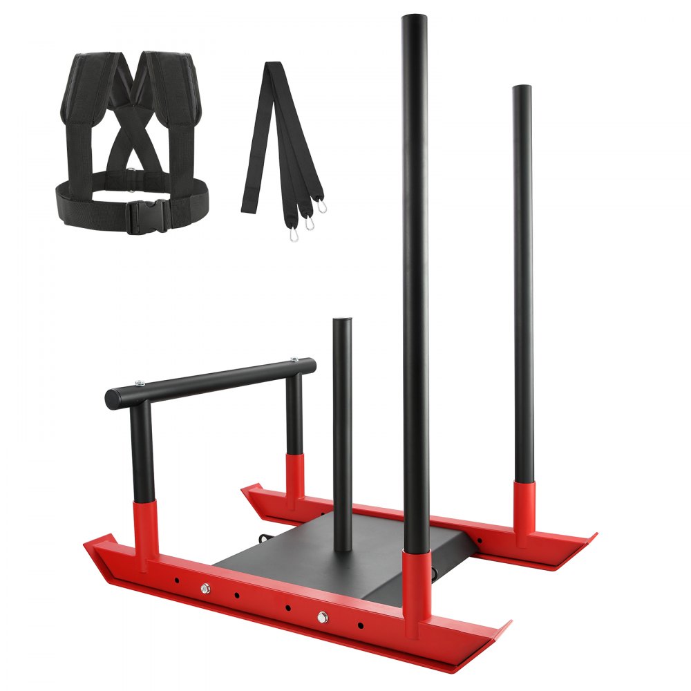 VEVOR Weight Training Sled, Pull Push Power Sled with Handle, Fitness Strength Resistance Training, Steel Workout Equipment for Athletic Exercise & Speed Improvement, Fit for 1" & 2" Weight Plate - SZXQTXSXTL2YMKP29V0
