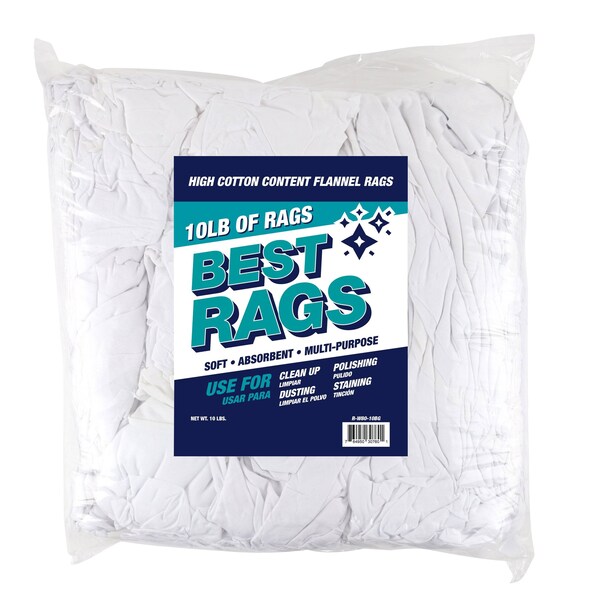 Monarch Flannel Polishing Reclaimed Cloths - White - 50 lb Bag - R-W80-50BG
