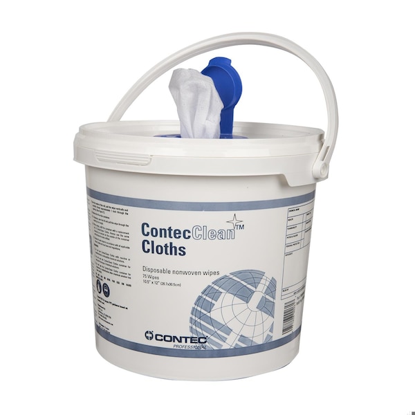 Contec ContecClean Cloth, 10.5in x 12in perfed roll dispenser bucket, 6PK - PRMW0675
