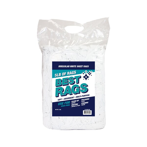 Monarch Sheet Reclaimed Rags - White - 5lb Bag - R1-W39-5BG