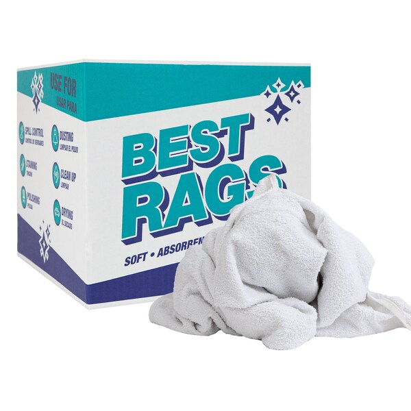 Monarch Hand Towel Size Terry Wipers - WHITE 10 lb box - N-W54-10