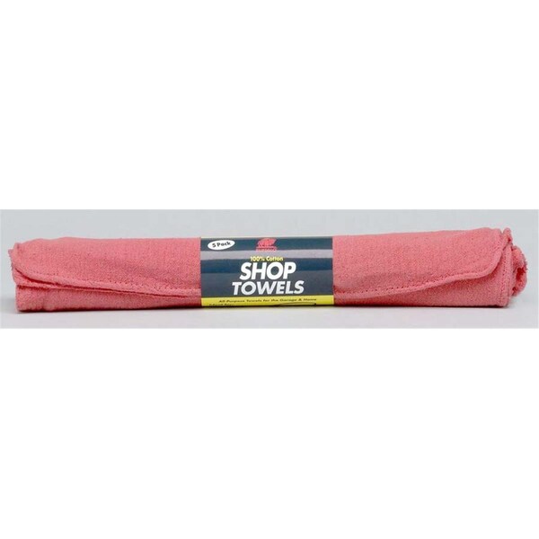 Buffalo Industries 5 in. X 14 in. Red Shop Towels, 5PK - 62006C