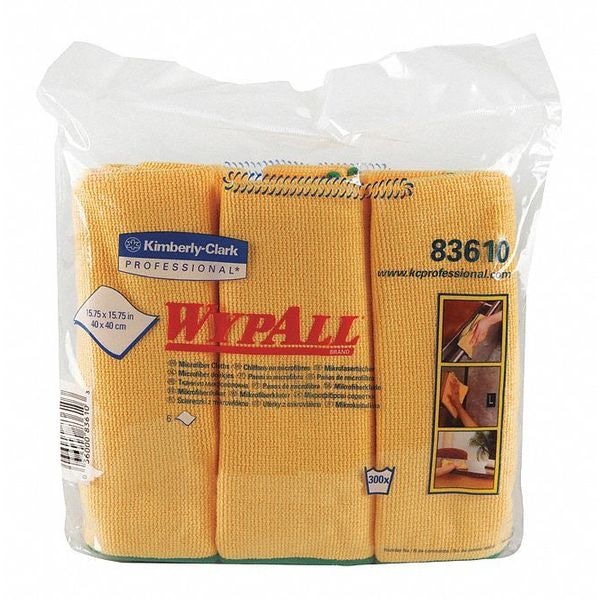 Wypall Microfiber Cleaning Cloth, Yellow, 6PK - 83610