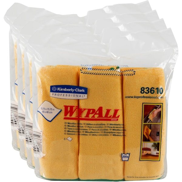 Wypall Microfiber Cleaning Cloth, Yellow, 6PK - 83610