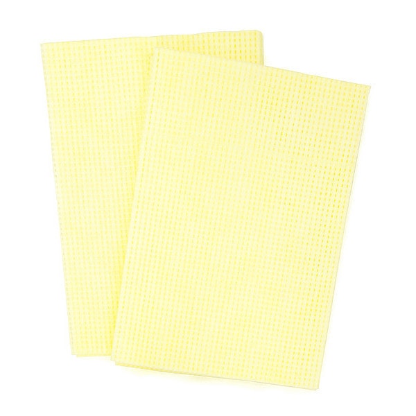 Hospeco Rayon Open Weave Shop Towels 13" x 21", Yellow - N-F220QCY