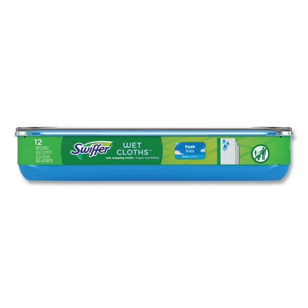 Swiffer Wet Refill Cloths, 8 x 10, Fresh Scent, White, 12/Box, 6 Boxes/Carton, 6PK - 80374006