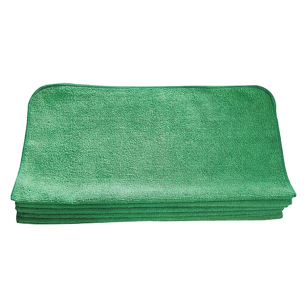 Tough Guy Microfiber Cloth Wipe 16" x 16", Green, 12PK - 32UV11
