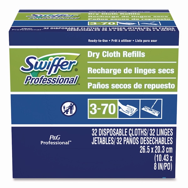 Swiffer Dry Refill Cloths, 10.63 x 8, White, PK32, 32PK - 33407
