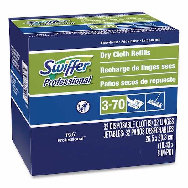 Swiffer Dry Refill Cloths, 10.63 x 8, White, PK32, 32PK - 33407