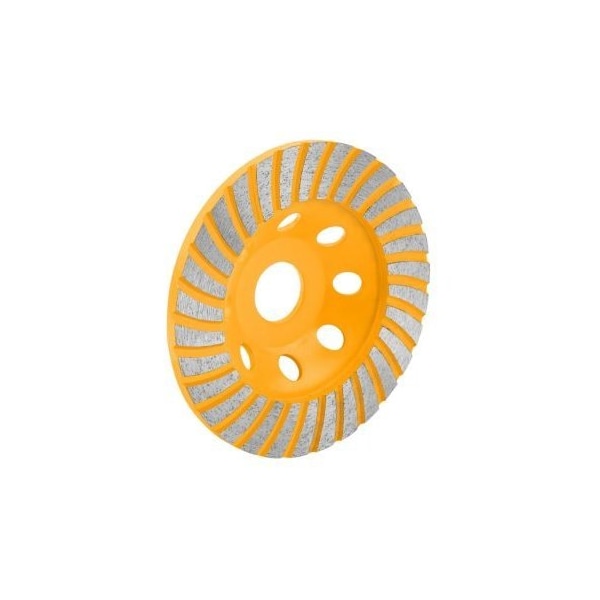 Tolsen 4-1/2 Segmentado Rueda de Copa Turbo para Molienda Diámetro: 4.5, Ancho de la Hoja: 1-1/8, Arbor: 7/8 - 76681