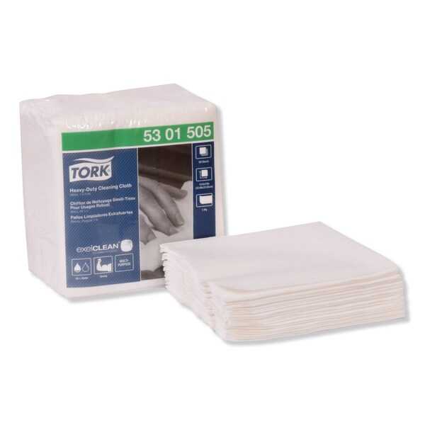 Tork Tork Heavy Duty Cleaning Cloth White , 1/4 Folded, 6 x 50 Cloths, 5301505 - 5301505