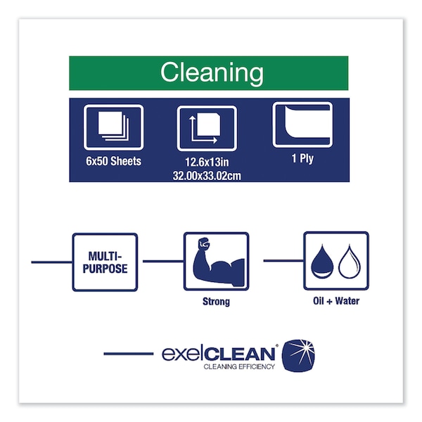 Tork Tork Heavy Duty Cleaning Cloth White , 1/4 Folded, 6 x 50 Cloths, 5301505 - 5301505
