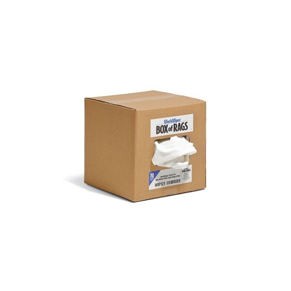 Workwipes Exact Cut New White 100% Cotton Rags 1 box - WIP121