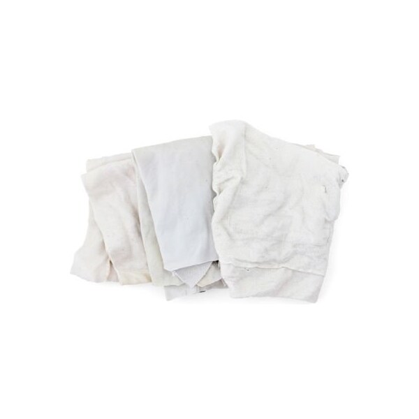 Hospeco Reclaimed Sweatshirt/Fleece Rags, White, 25 Lbs. - - 333-25