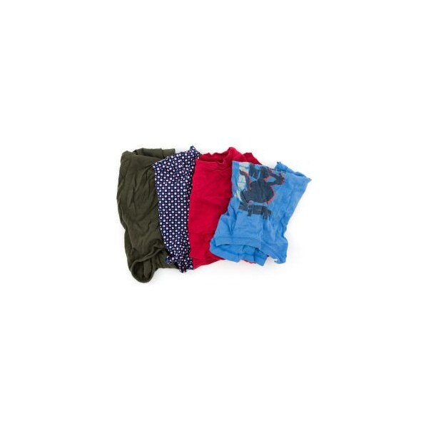 Hospeco Reclaimed T-Shirt Knit Rags, Assorted Colors, 50 Lbs. - - 135-50