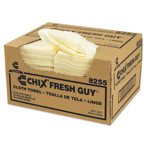 Chix Fresh Guy Towels, 13.5 x 13.5, Yellow, PK150 - 8255