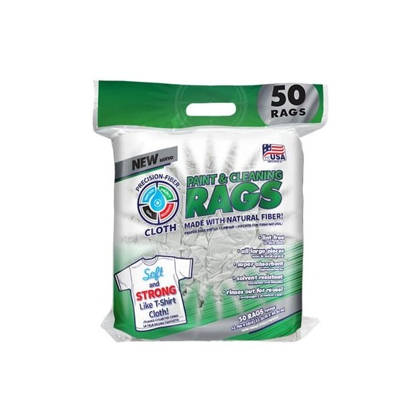 Intex Supply 50CT WHT Fiber Rags - PFC-99972-50X