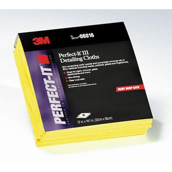 3M Perfect-It Detailing Cloths, Yellow, 50PK - 35597756