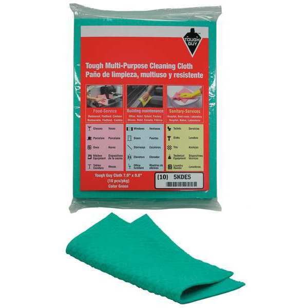 Tough Guy Dust Cloth 8" x 10", Green, 10PK - 5KDE5