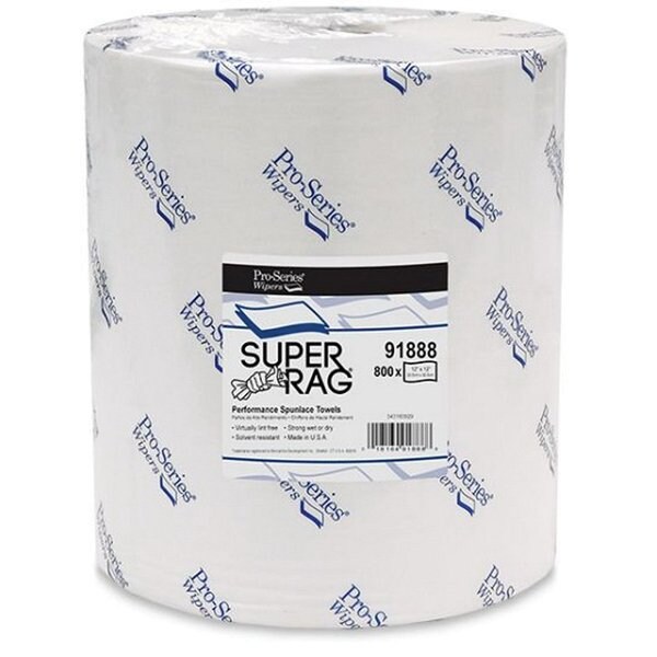 Mercantile Development SUPER RAG OIMUM PERFORMANCE, WHITE SPUNLACE TOWEL, 12X12, 800/JUMBO ROLL - 91888