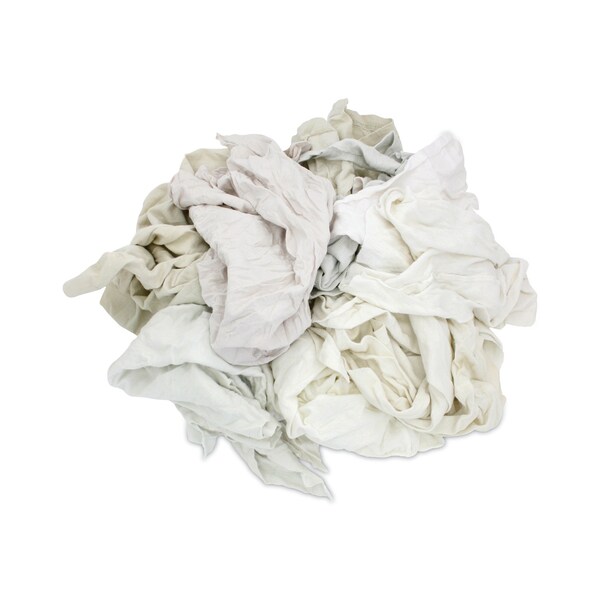Hospeco Reclaimed White Knit Rags, 25 lb/Carton - 340-25