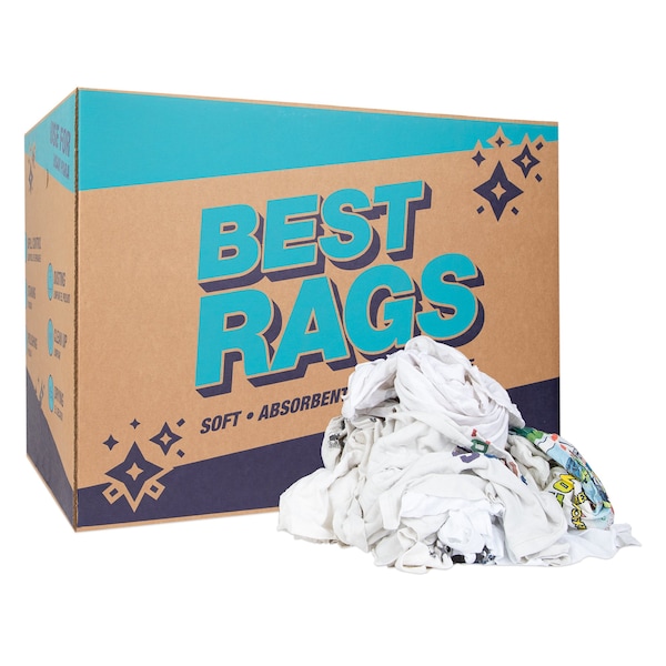 Monarch T-Shirt Reclaimed Rags - White - 50 lb Box - R2-W50-50