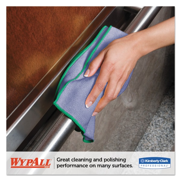 Wypall WypAll Microfiber Cloths (83620), Reusable, 15.75" x 15.75", Blue, 4 Packs / Case - KCC 83620