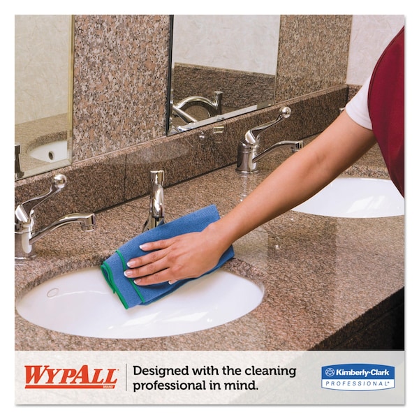Wypall WypAll Microfiber Cloths (83620), Reusable, 15.75" x 15.75", Blue, 4 Packs / Case - KCC 83620