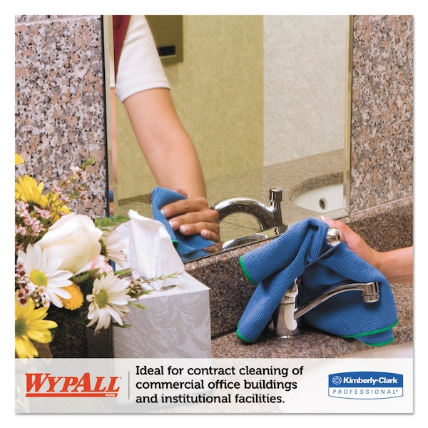 Wypall WypAll Microfiber Cloths (83620), Reusable, 15.75" x 15.75", Blue, 4 Packs / Case - KCC 83620