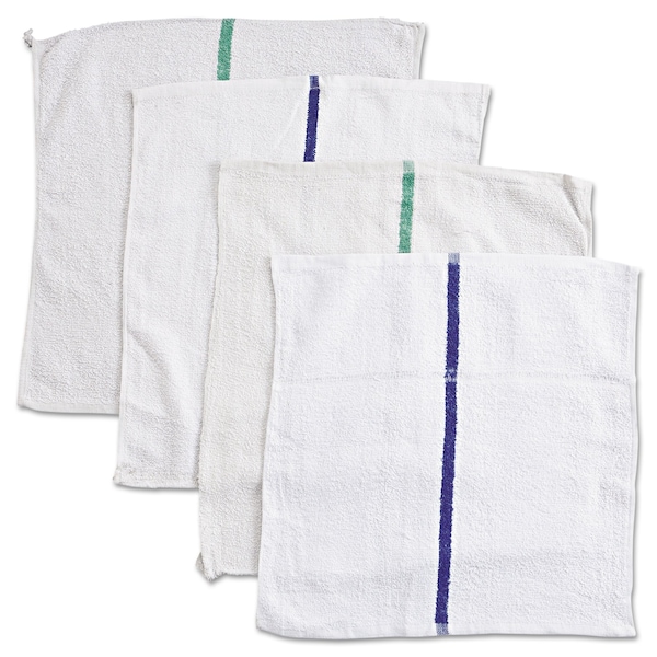 Hospeco Counter Cloth/Bar Mop, White, Cotton, PK60 - 536-60-5DZBX
