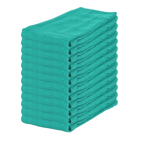 Monarch Huck Towels - 16 x 26 - Hunter green   12 Pack, 12PK - ABSBNT-HGRN