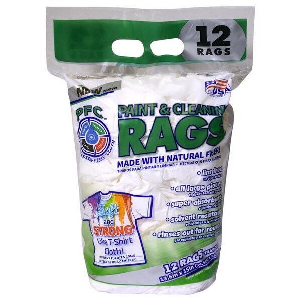 Pfc RAGS NTRL FBRS WHT, 12PK - PFC-00148-12