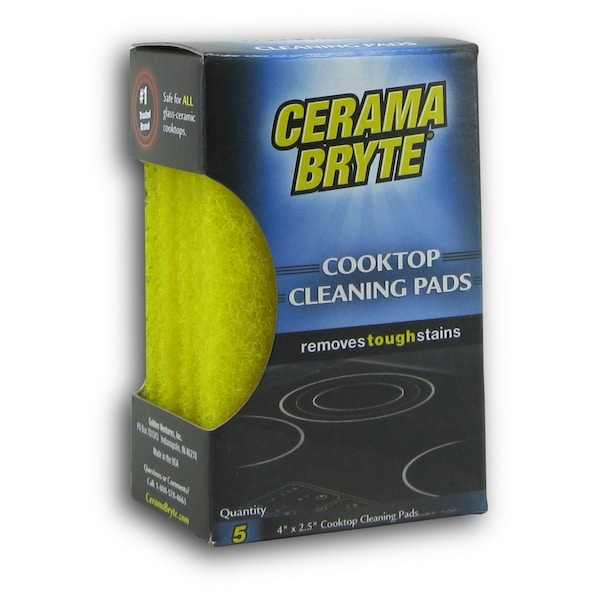 Cerama Bryte Cerama Bryte Delicate	 Light Duty Cleaning Pad For Cooktop 4 in. L 5 pk - 28512