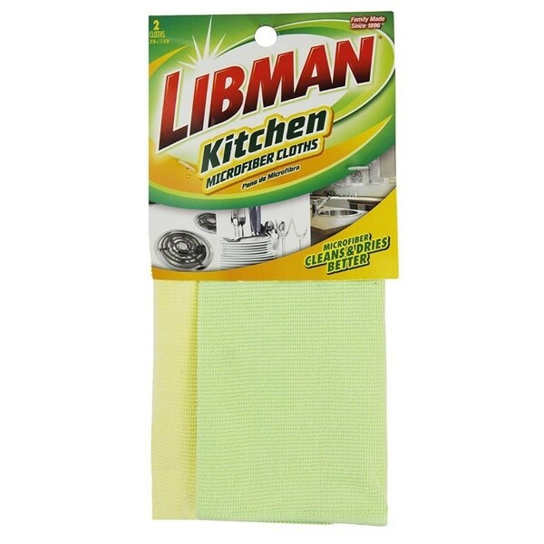 The Libman Co LIBMAN Kitchen Cloth, 12 in L, 12 in W, Microfiber - 322