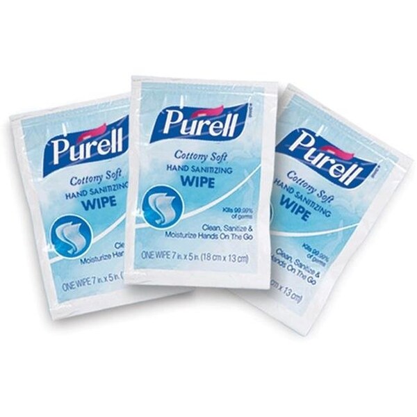 Purell Purell GOJ90261M Soft Hand Sanitizing Cotton Wipes; White & Blue - Pack of 1000 - GOJ90261M