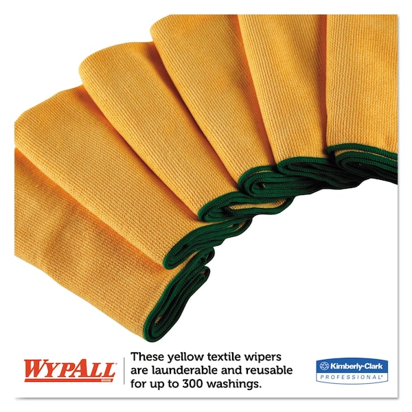 Wypall WypAll Microfiber Cloths (83610), Reusable, 15.75" x 15.75", Gold (Yellow), 4 Packs / Case - KCC 83610