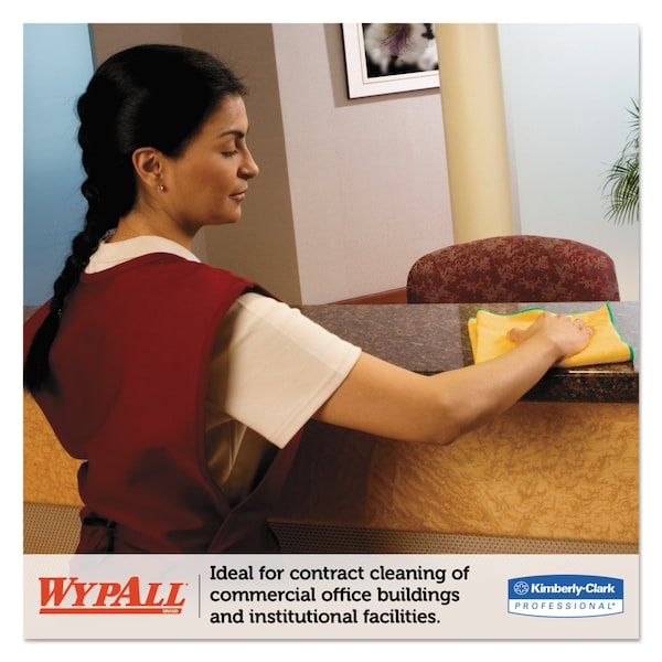 Wypall WypAll Microfiber Cloths (83610), Reusable, 15.75" x 15.75", Gold (Yellow), 4 Packs / Case - KCC 83610