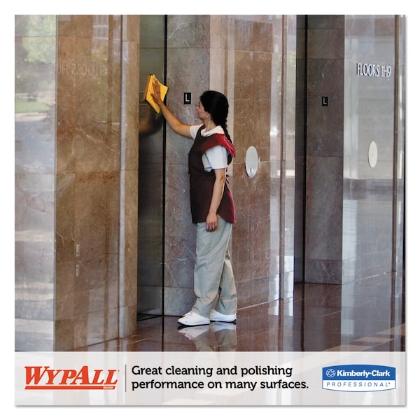 Wypall WypAll Microfiber Cloths (83610), Reusable, 15.75" x 15.75", Gold (Yellow), 4 Packs / Case - KCC 83610