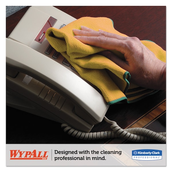 Wypall WypAll Microfiber Cloths (83610), Reusable, 15.75" x 15.75", Gold (Yellow), 4 Packs / Case - KCC 83610