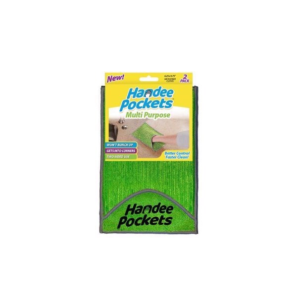 Handee Pockets Handee Pockets Microfiber Cleaning Cloth 6.25 in. W X 9.75 in. L 2 pk - 33124