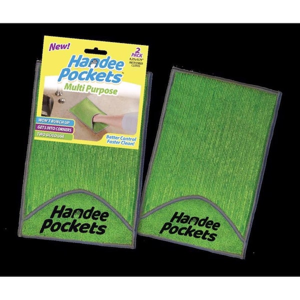 Handee Pockets Handee Pockets Microfiber Cleaning Cloth 6.25 in. W X 9.75 in. L 2 pk - 33124