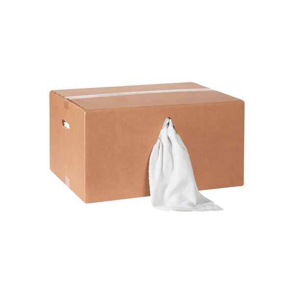 Partners Brand Box of Terry Cloth Rags, 14" x 17", White, 170/Case, 25 Lbs/Case - BR113