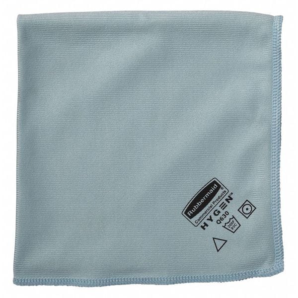 Rubbermaid Commercial Microfiber Glass Cleaning Cloth 16" x 16", Blue - FGQ63006BL00