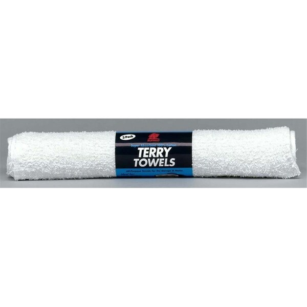 Sticky Situation 3 in. X 17 in. White Terry Cloth Towels, 3PK, 14PK - ST334478
