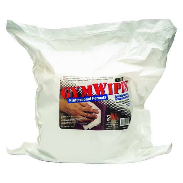 2Xl Gym Wipes, Wet Wipes, 700 Wipes/Bag, 12 1/2 in x 11 in, Quat, Unscented, 4 Pack - 2XL38