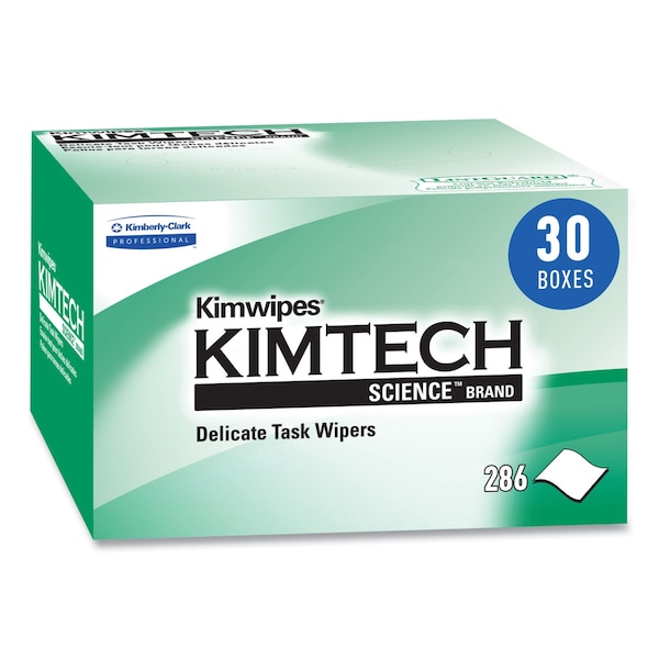 Kimtech Kimwipes Delicate Task Wipes (34120), Pop-Up Box, White (286 Sheets/Box, 30 Boxes, 8,580 Sheets) - 34120