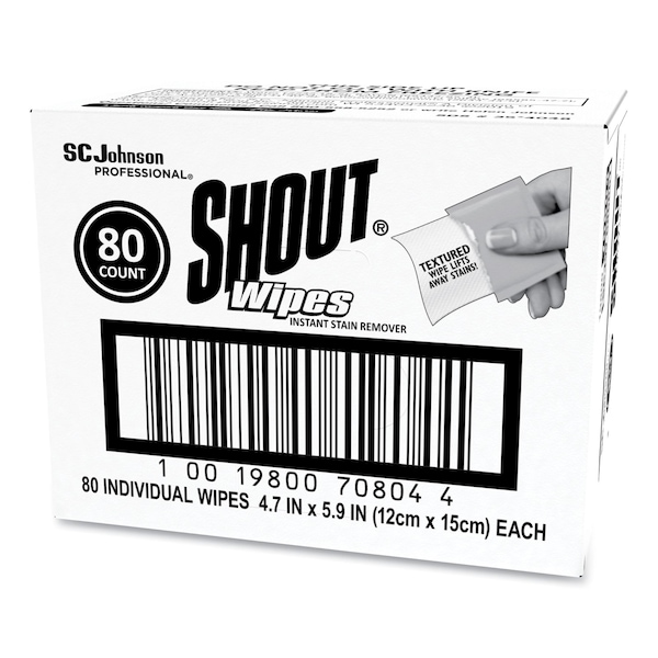 Shout Wipe and Go Instant Stain Remover, 4.7 x 5.9, PK80 - 686661