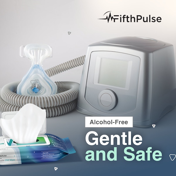 Fifthpulse CPAP Wipes, Unscented w/ Aloe Vera, Alcohol-Free Cleaning Wipes for CPAP Equipment, 70-Pack, 70PK - FMN100639
