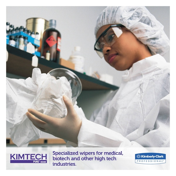 Kimtech W4 Critical Task Wipers, Flat Double Bag, 12x12, White, PK500 - 33330